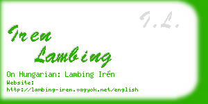 iren lambing business card